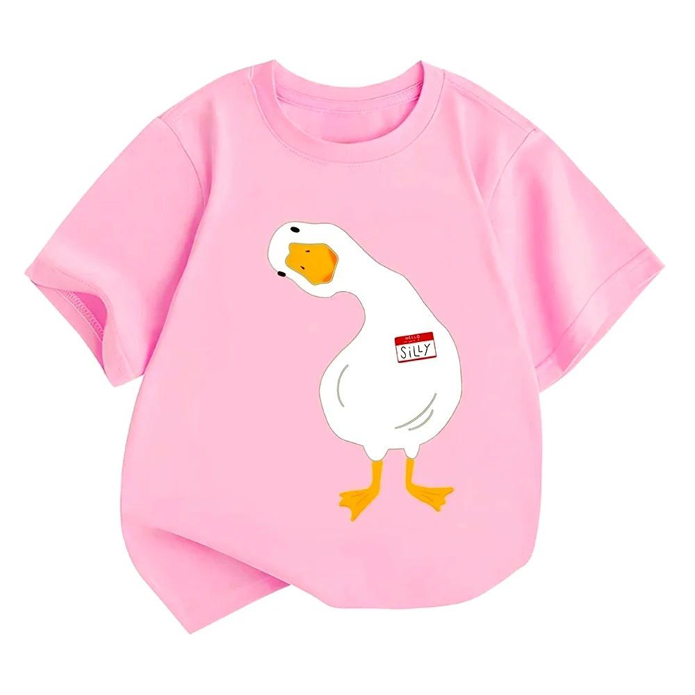 Little Duck Baby Graphic Print Girls Boys Tshirt Cotton Casual Kids Clothes Tops Tee Summer Cute Cartoon Short Sleeve Shirts