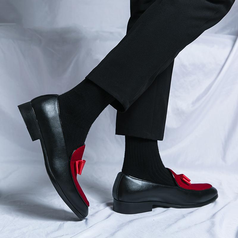 Men's Casual Leather Shoes Mens Fashion Patchwork Party Wedding Loafers Moccasins Men Slip-on Light Comfortable Driving Flats