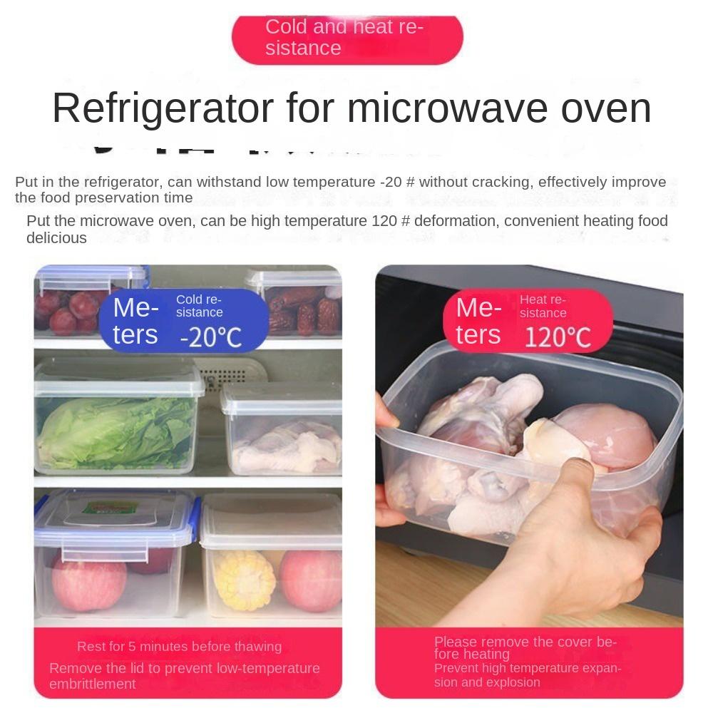 Resuable Kitchen Storage Box Rectangular Food Sealed Case Transparent Storag Box  Kitchen Organizer