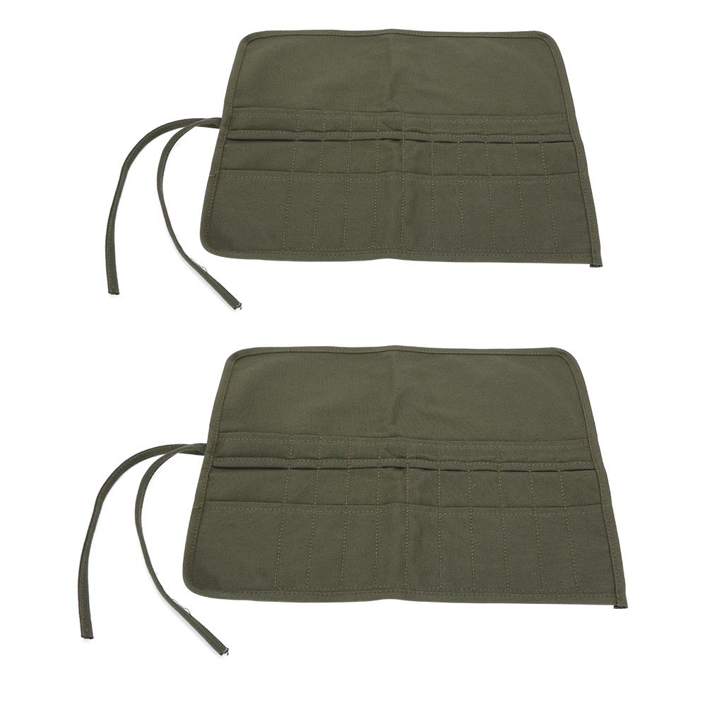2Pcs Canvas Paint Brush Holder Gouache Oil Pen Storage Bag Roll Pen Case Artist Painting Sketch