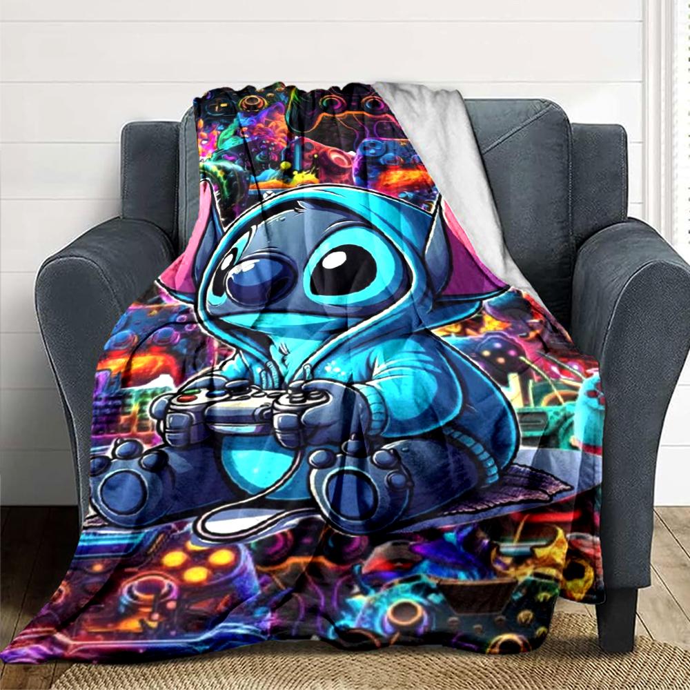 1Pc Lilo Stitch Tropical Adventure Blanket For Couch Bed Plush Cozy Fuzzy Blanket Super Soft Warm Blankets For Fall And Winter 091884
