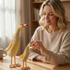 Wooden Carved Figurines Set (small, Medium, And Large) - Mediterranean Desktop Decoration, Suitable For Display In Model Or Tabletops.
