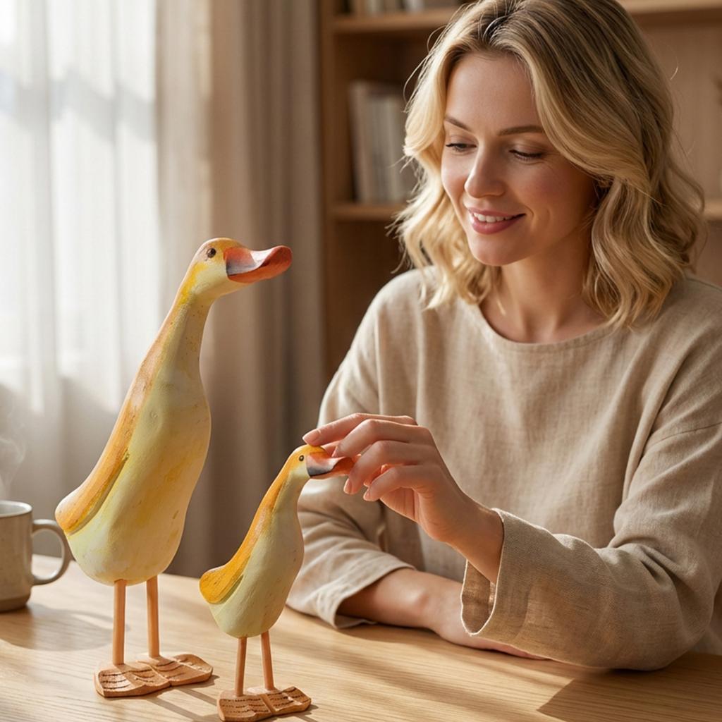 Wooden Carved Figurines Set (small, Medium, And Large) - Mediterranean Desktop Decoration, Suitable For Display In Model Or Tabletops.