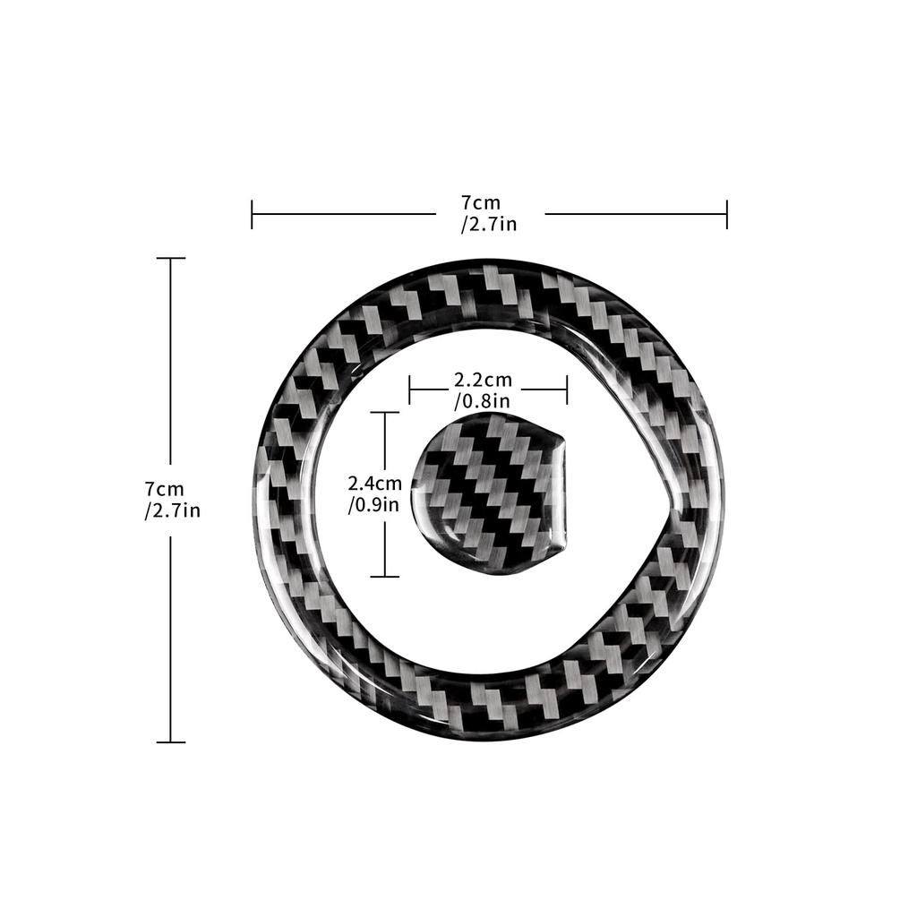 Carbon Fiber Steering Wheel Cover Sticker for Mercedes Benz Smart 451 Fortwo 2008-2015 Premium Anti-Scratch Center Mark Trim