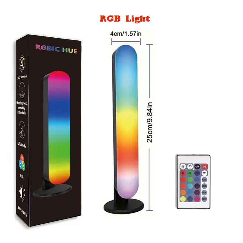 

Звукознімач RGB Світло Музика Ритм Вогні Оновлена ​​модель USB Перезаряджається Різдвяна прикраса Настільна панель RGB Світла Музика Ритм