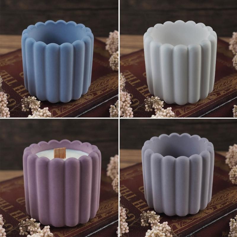 Gestreept Dienblad Hars Gietvorm Kaarsenhouder Siliconen Bekervormen voor Bakken en Zeep Maken Siliconen Zeepvorm