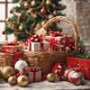 1 Schachtel 24 Stück Weihnachtskugeln Deko Weihnachtsbaum Hängeornamente Party Heim Zimmer Dekoration 2026 Neujahr Navidad Geschenke Zubehör