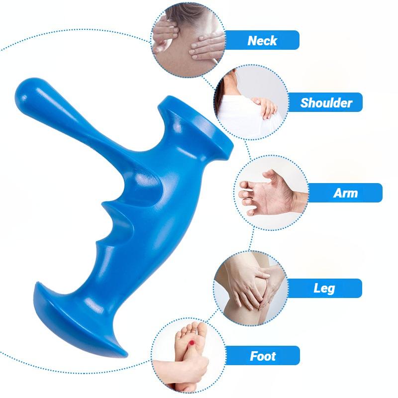 Durable And Safe 2Pcs T-Shaped Massager + Thumb And Finger Pressure Rod Plastic Material Physical Therapy Tool Deep Tissue Relaxation Through