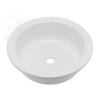 375x130mm RV Boat Round Vessel Sink Bathroom Hand Wash Basin Acrylic White for Motorhome Yacht Bathroom