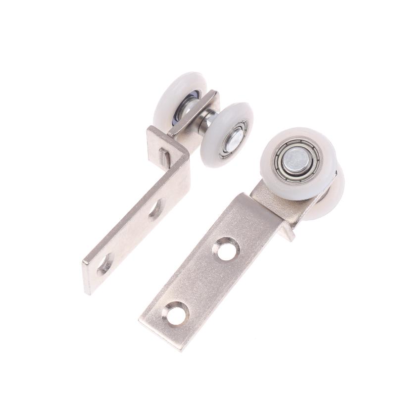 2Pcs Curtain & Sliding Door Track Pulleys - Hanging Pulley Block Hardware for Curtain Rails Sliding Door Cabinets Windows