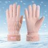 Ski Gloves Women's Autumn and Winter Warm Touch Screen Piled Thickened Windproof, Cold and Water-proof Outdoor Riding Gloves