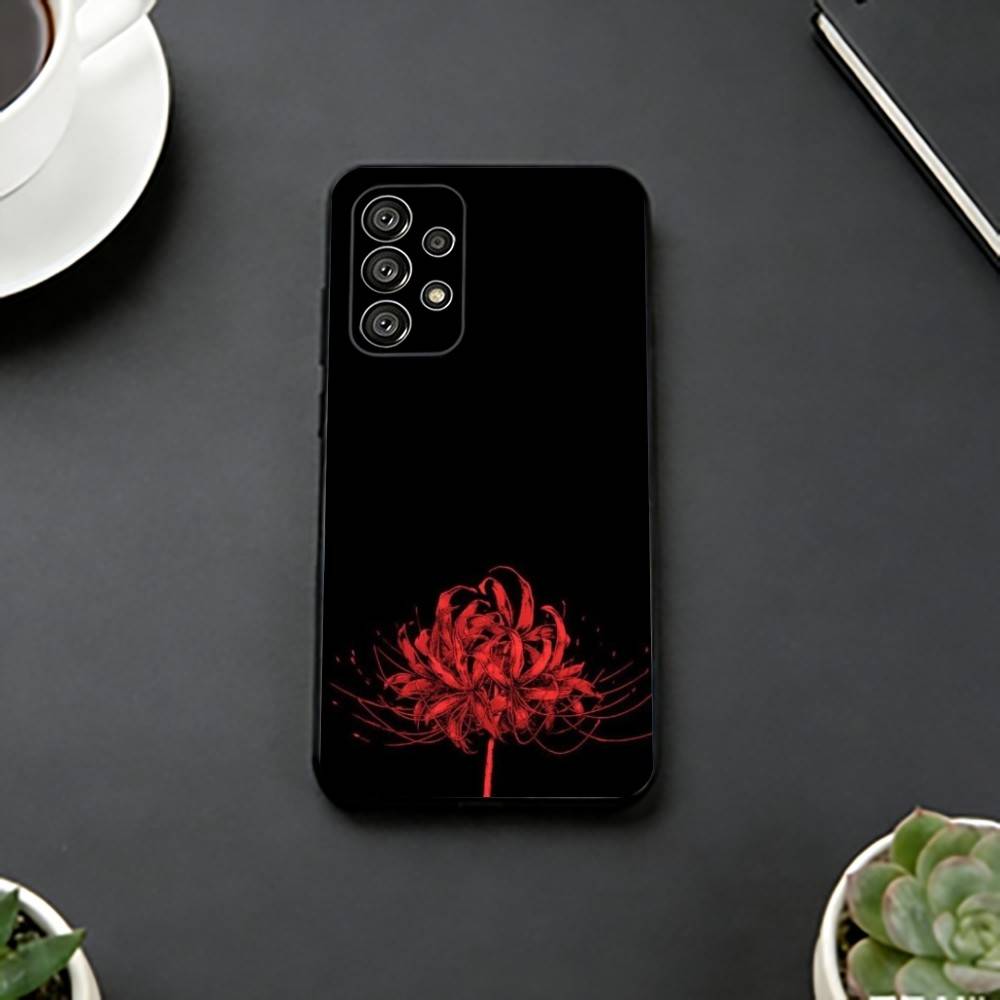 Red Spider L-lily Phone Case For Samsung S25,S24,S21,S22,S23,S30,Ultra,S20,Plus,Fe,Lite,Note,10,Black Cover