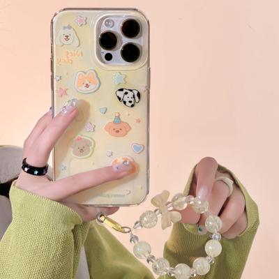 Ins Hund Welpe Imd Geburtstag Cartoon Tier Telefon Fall Für Iphone 13 12 Promax Nette Zurück Abdeckung Für Iphone 11 14 Pro Max Armband
