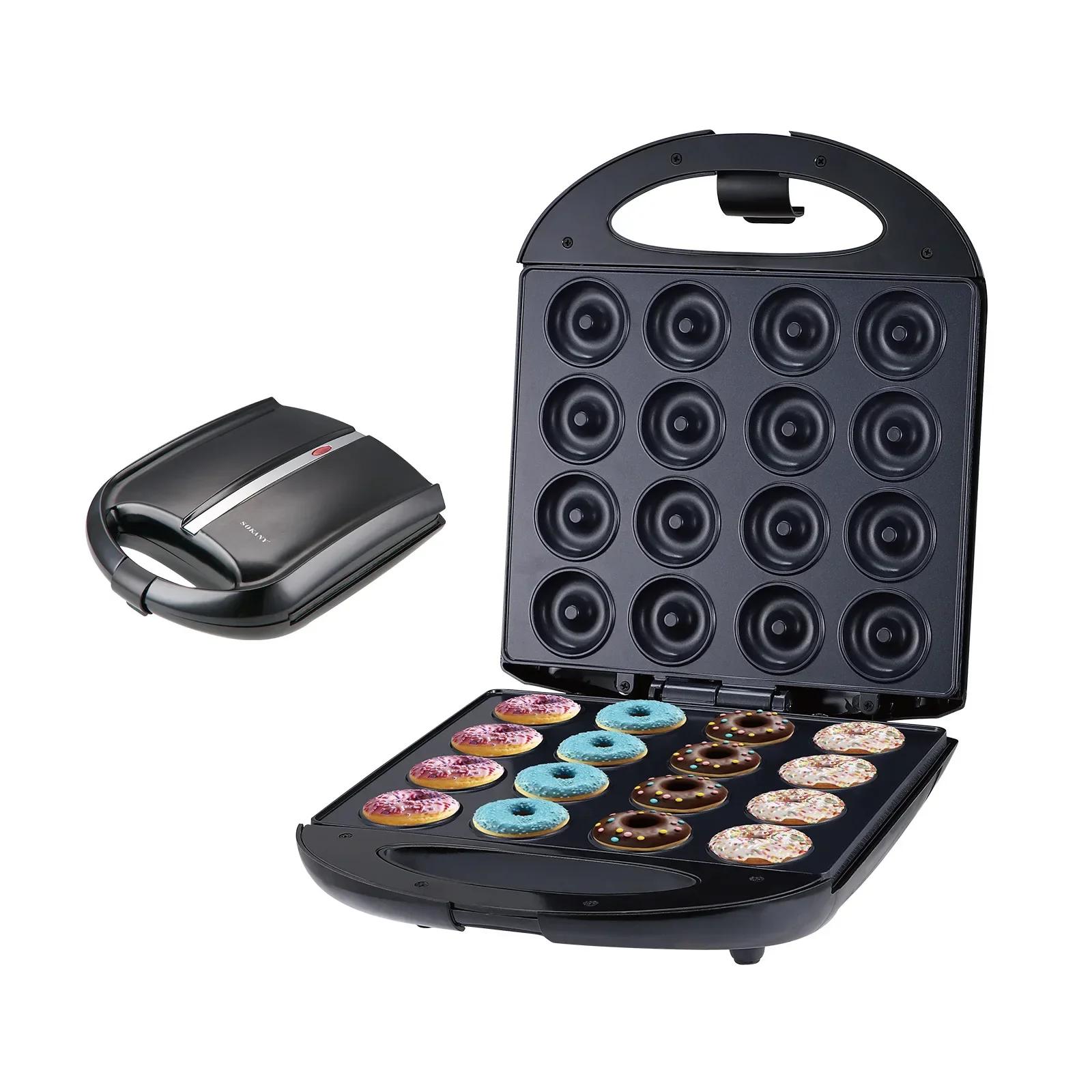 

Машина для приготовления пончиков Houselin для завтраков, закусок, десертов и многого другого с антипригарным покрытием, рассчитана на 16 пончиков us чёрный