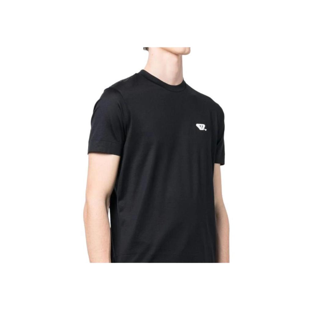 Emporio Armani Logo Embroidered Short Sleeve T-Shirt Men tops Black 8N1TEW-1JUVZ-0920