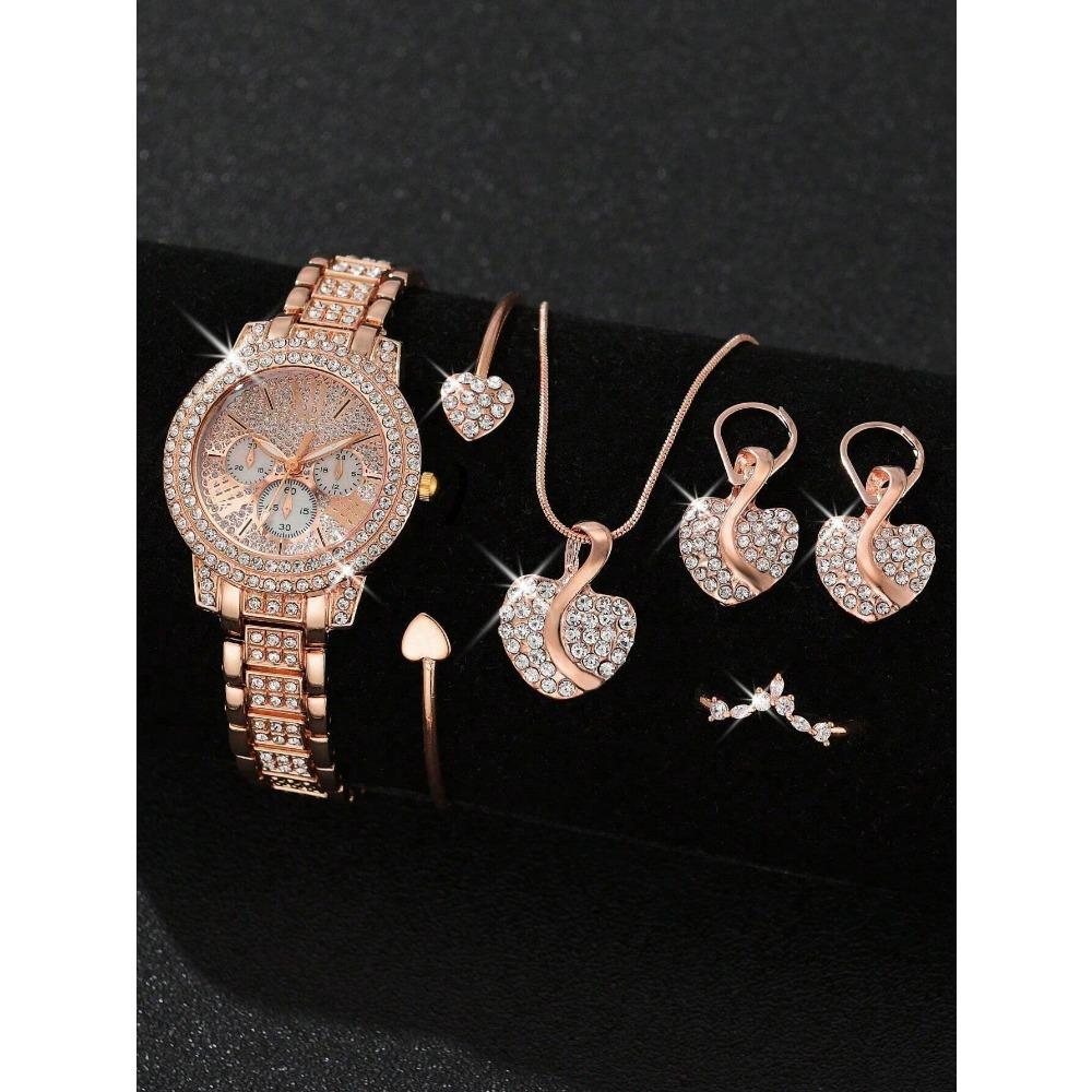 Cornucopia Diamond Women's Watch Set Premium Roman Quartz Watch Just Strap Watch