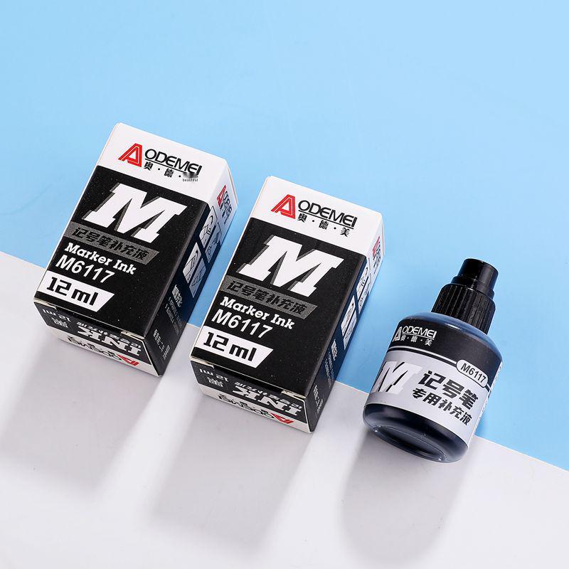 12ML Large Capacity Oil-Based Single Head Black & Red Marker Refill Ink Red 1 Bottle Refill