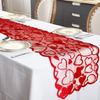 Runner da Tavola a Forma di Cuore in Pizzo per San Valentino Runner da Tavola Rosso Copertura per Anniversario Matrimonio Tappetini per Tavolo da Cucina e Sala da Pranzo