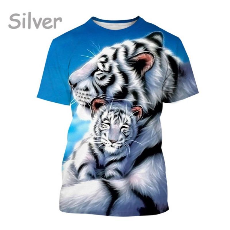Tiger 3D Cool T-shirt Fashion Men's Animal Art Tiger T-shirt Harajuku Novelty Hip Hop Unisex Street Short Sleeve