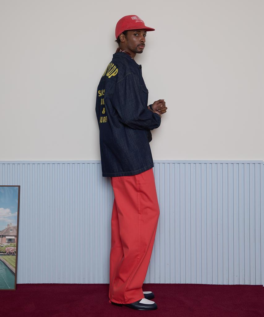 TAKEASY Slub Cotton Wide Pants (Red)