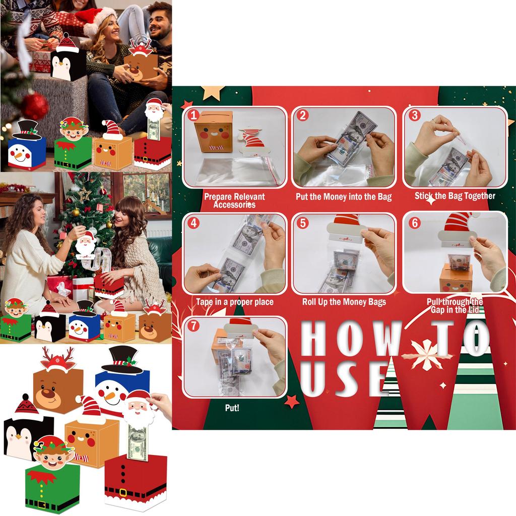 Christmas Gift Envelope Organizer With Pet Material For Festive Cash Presents