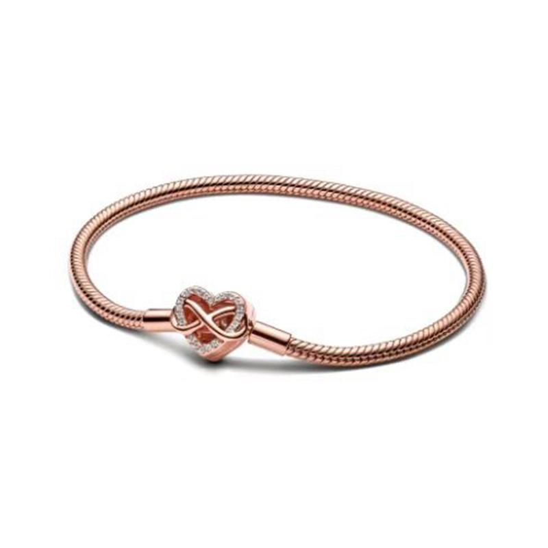 Neues 925er Silberfarbenes Seil-Kastenketten-Armband geeignet für Damen Sommer Charm-Anhänger DIY Modeschmuck