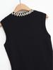 2025 Autumn French Chic Sleeveless Knit Dress with Studs and Rhinestones