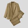 INCERUN Autumn Oversized Two Pieces Outfits Men Stitching Long Sleeve Blazer Long Straight Pants Sets