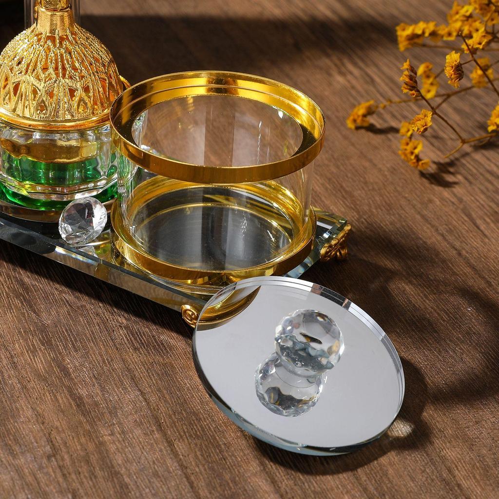 Arabian Incense Burner Glass Incense Burner SPA Art Crafts Office Home Fragrance Birthday Gift Desktop Meditation Home Decor