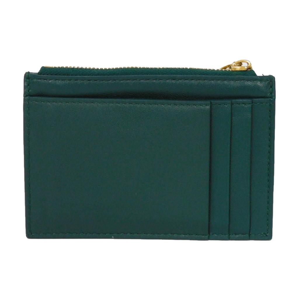 Used 11897 Cassette Card Case 765460 VCQC4 3049 7943 Current RFID IC Chip Maxi Intrecciato Emerald Green Unisex from