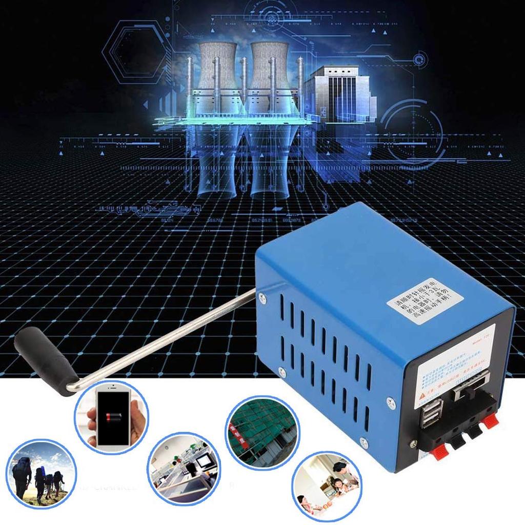 GHDVOP Hand-Crank Generator, Compact, Smartphone Charging, Emergency Power Charger, USB Output, Portable Outdoor Generator, Convenient to Carry, Energ