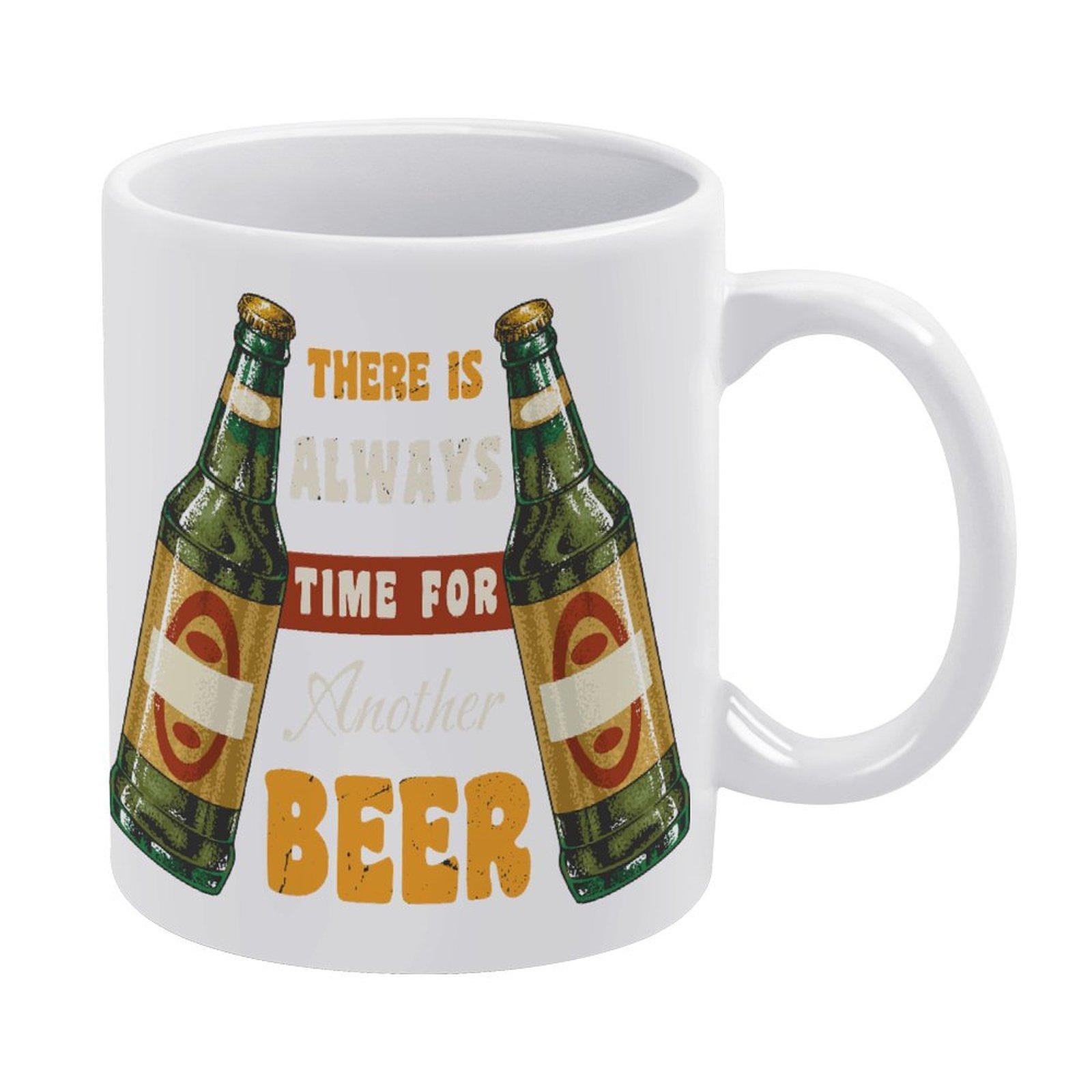 

1 шт. кружка для пива 11 унций с двусторонним принтом, легкая керамическая чашка для ежедневного использования, идеальный забавный подарок для друзей, которые любят вечеринки белый