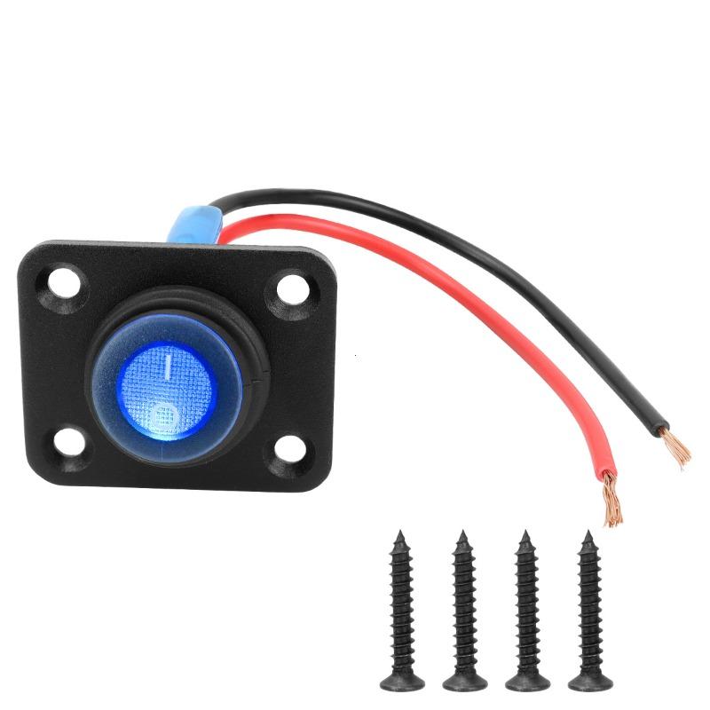 פאנל מתגי נדנדה 1-6 פאנלים 12V עמיד למים מתגי הפעלה/כיבוי עם אור LED כחול עבור רכב סירה משאית רכבים מתגים4