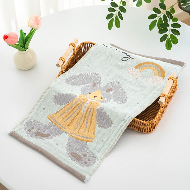 Cartoon Children's Pure Cotton Gauze Towel 25x50cm - Absorbent & Quick-Drying for Face Washing