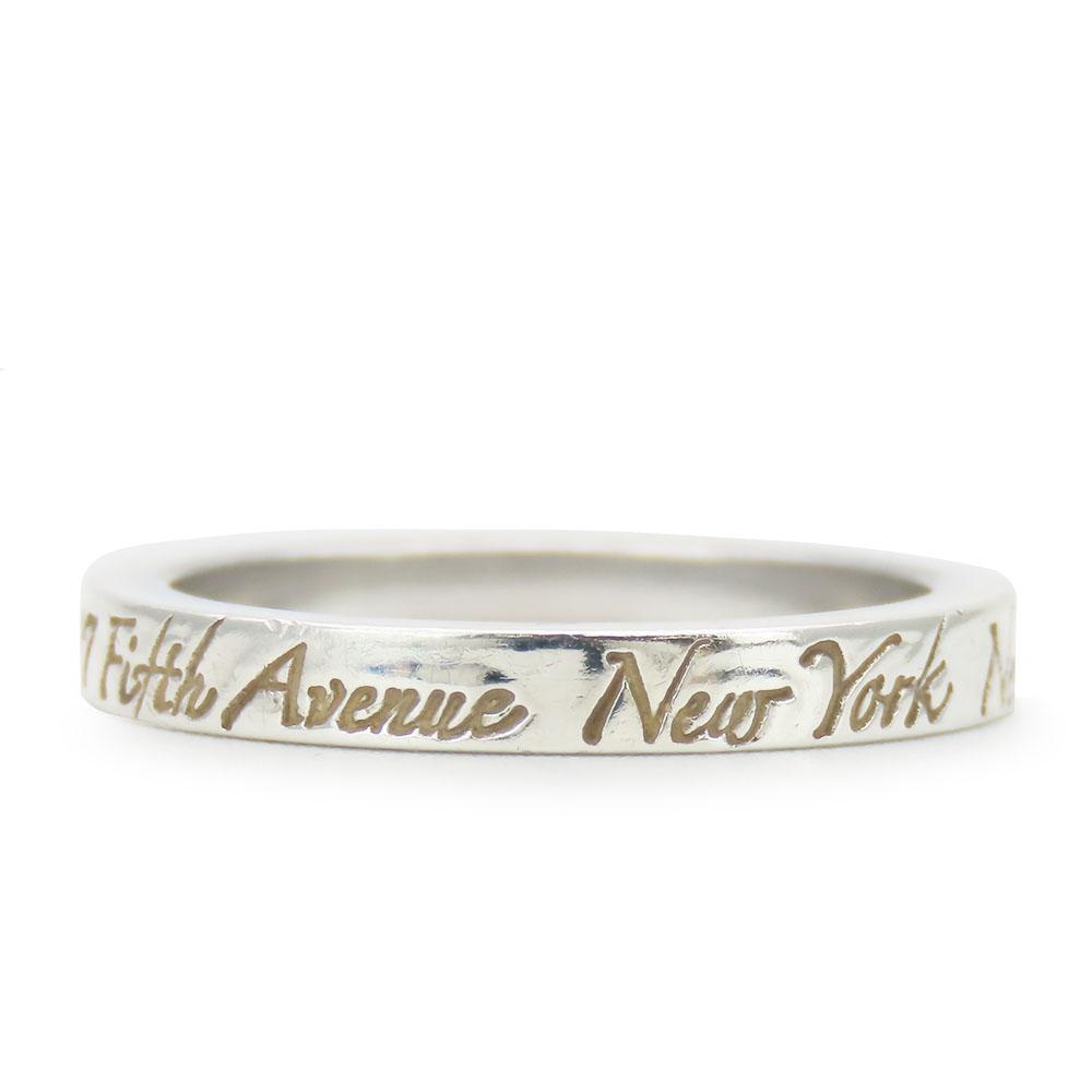 Used TIFFANY&Co. Ring Notes narrowing New York EU#51 Silver925 3g Silver Accessories