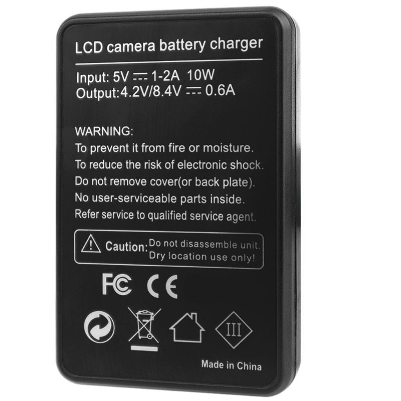 Compact ABS Camera Battery Charger LCD Display for 50 55 60 65 80 75 Camera Versatile Charging Option USB Charger