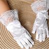 1Pair Lace Sweet Princess Wedding Party Short Polyester Thin Girls Gloves Bow Mittens