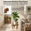 Adjustable Bamboo Plant Stand For Indoor Potted Plants Natural Material Durable Design