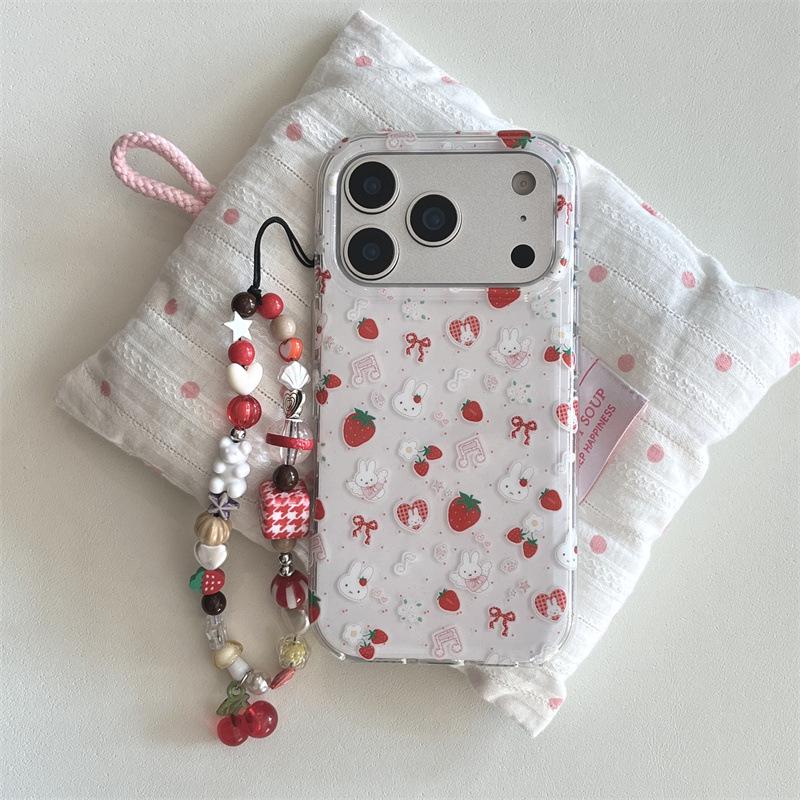Musical Strawberry Rabbit iPhone Case for 17/16 Pro Max/15/14 Models - New Stylish Design