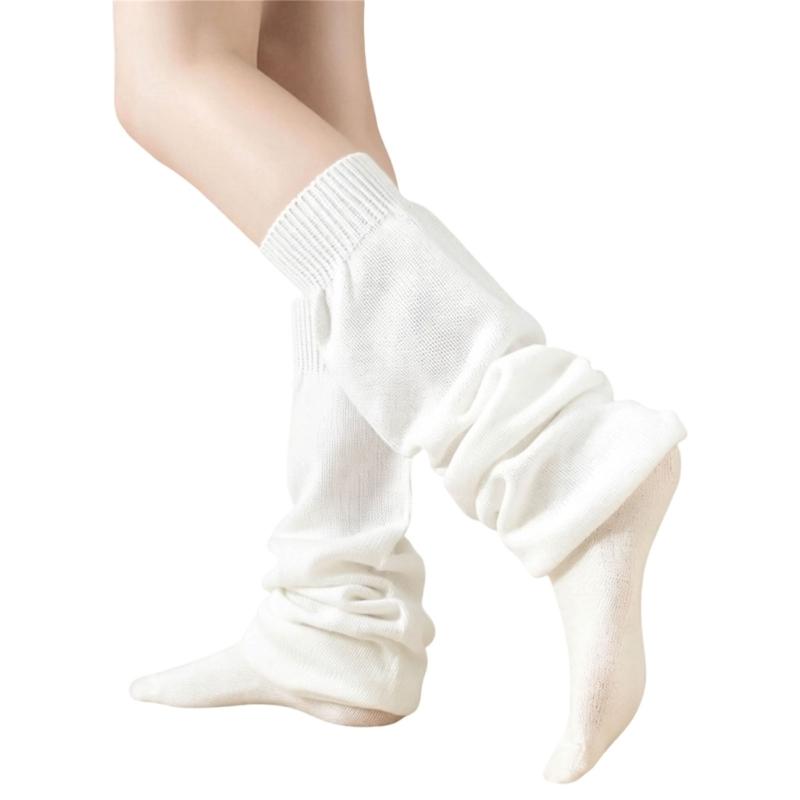 Comfortable Wide Bubble Socks With Breathable Fabric And Stacked Design Loose Slouch Thigh High Boot Socks For Women