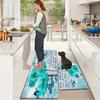 1Pcs Anti Fatigue Kitchen Rugs, BlueDaisy Butterfly  Print Waterproof Non-Slip Thick Cushioned Kitchen Mat Heavy Duty Comfort Standing Mat for Kitchen