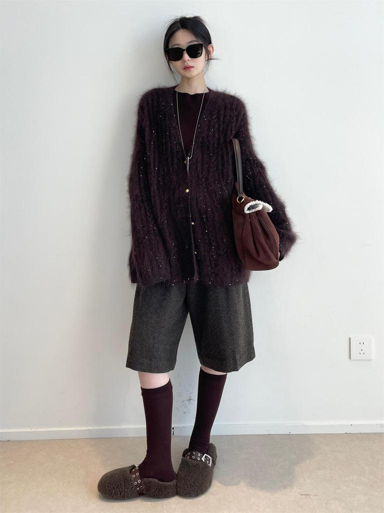 Luxurious South African Mohair & Italian Lurex Sequin Cardigan