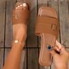 Neuer Stil Flache Gürtelschnalle Ein-Schulter-Slipper Damenschuhe Retro Strand-Flip-Flops