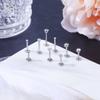 ZS 10 Pcs/lot Gold Color 16/18G Stainless Steel Labret Lip Piercing Men CZ Crystal Ear Cartilage Tragus Helix Piercings 6/8/10MM
