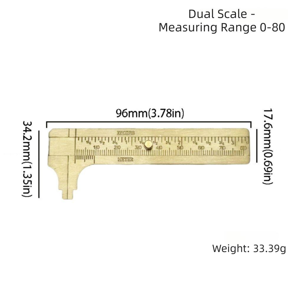MM Inch Brass Caliper Dual Scale Measuring Tool Precision Measurement Tool Length Measurement