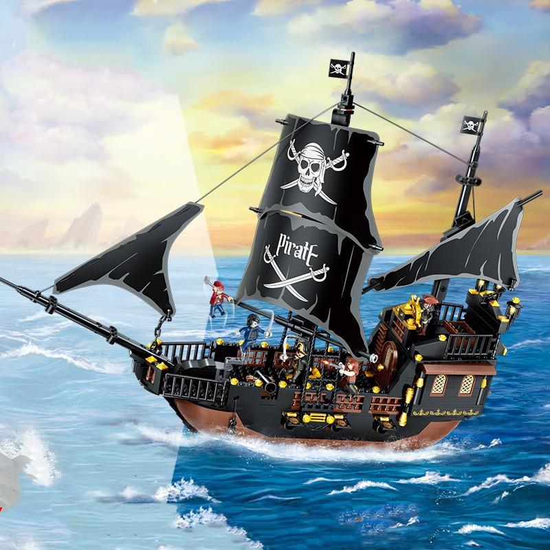 

Карибский корабль-призрак, большие модели, строительные блоки, выставочные игрушки «сделай сам», подарок для детей