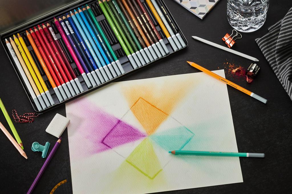 STABILO Watercolor Curve Pencils, Otero, 48-Color Set, 1448-6