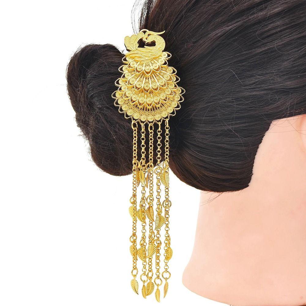Sticks Hair Accessories Animals Women Hair Fork Chinese Hairpins Peacock Hair Sticks Long Chain