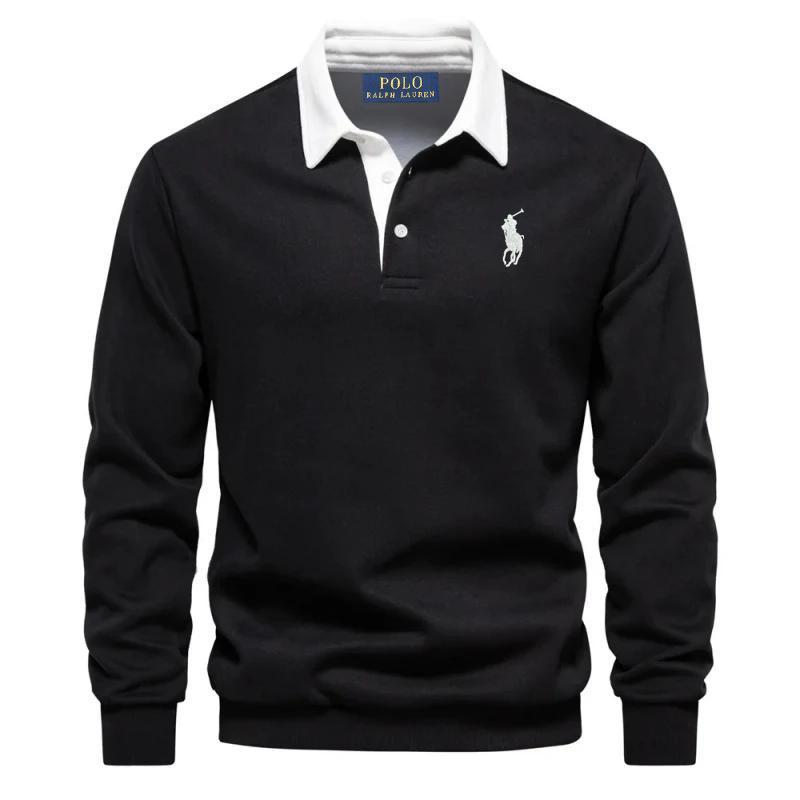 

Мужская рубашка поло с длинными рукавами из чистого хлопка Polo Ralph Lauren Pony Embroidered для осени и зимы L