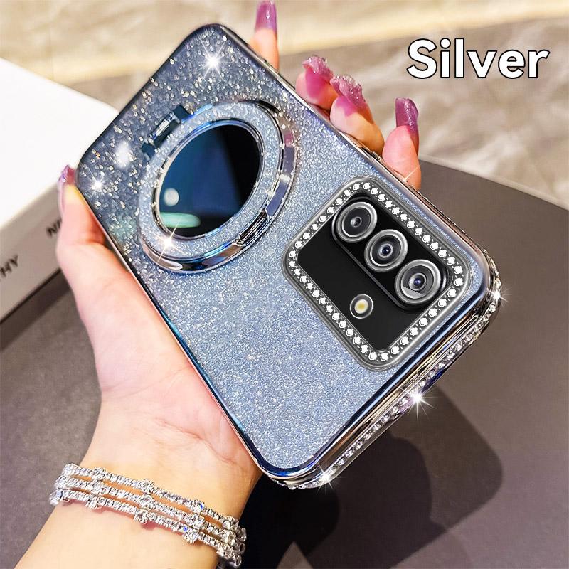 

Чехол-подставка с магнитным креплением Magsafe с бриллиантовым блеском для Honor X7C X7B X9A X9B X9C X8B X8A Magic 7 6 5 Lite Pro с гальваническим покрытием Honor X9C